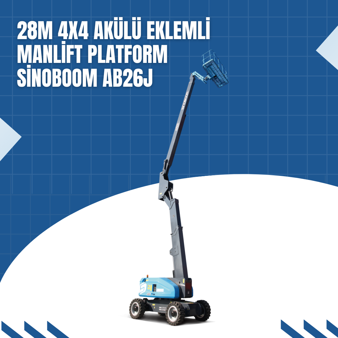 28m 4x4 akulu eklemli manlift platform sinoboom abb26j 7